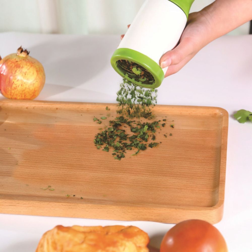 Kitchen Helper Gadgets - 手動式パセリチョッパー、キッチン用ハーブミル、手動式野菜粉砕器、スパイスミンサー、緑と白の調理器具