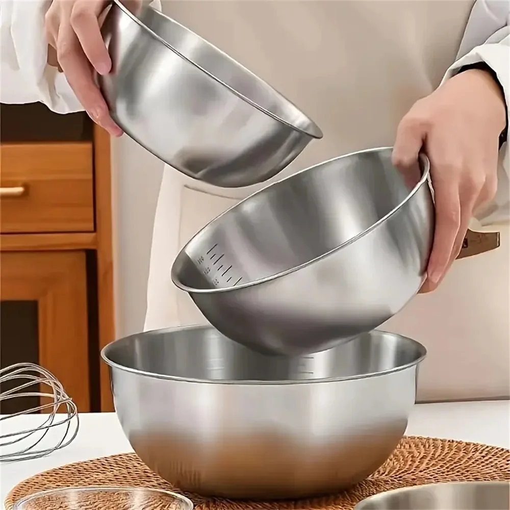 2026年製、ステンレス製ミキシングボウルセット。目盛り付き - Kitchen Gadgets Organizer のレビューと価格
